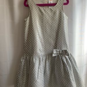 Gymboree girls silver holiday party dress. Size 7. Silver white